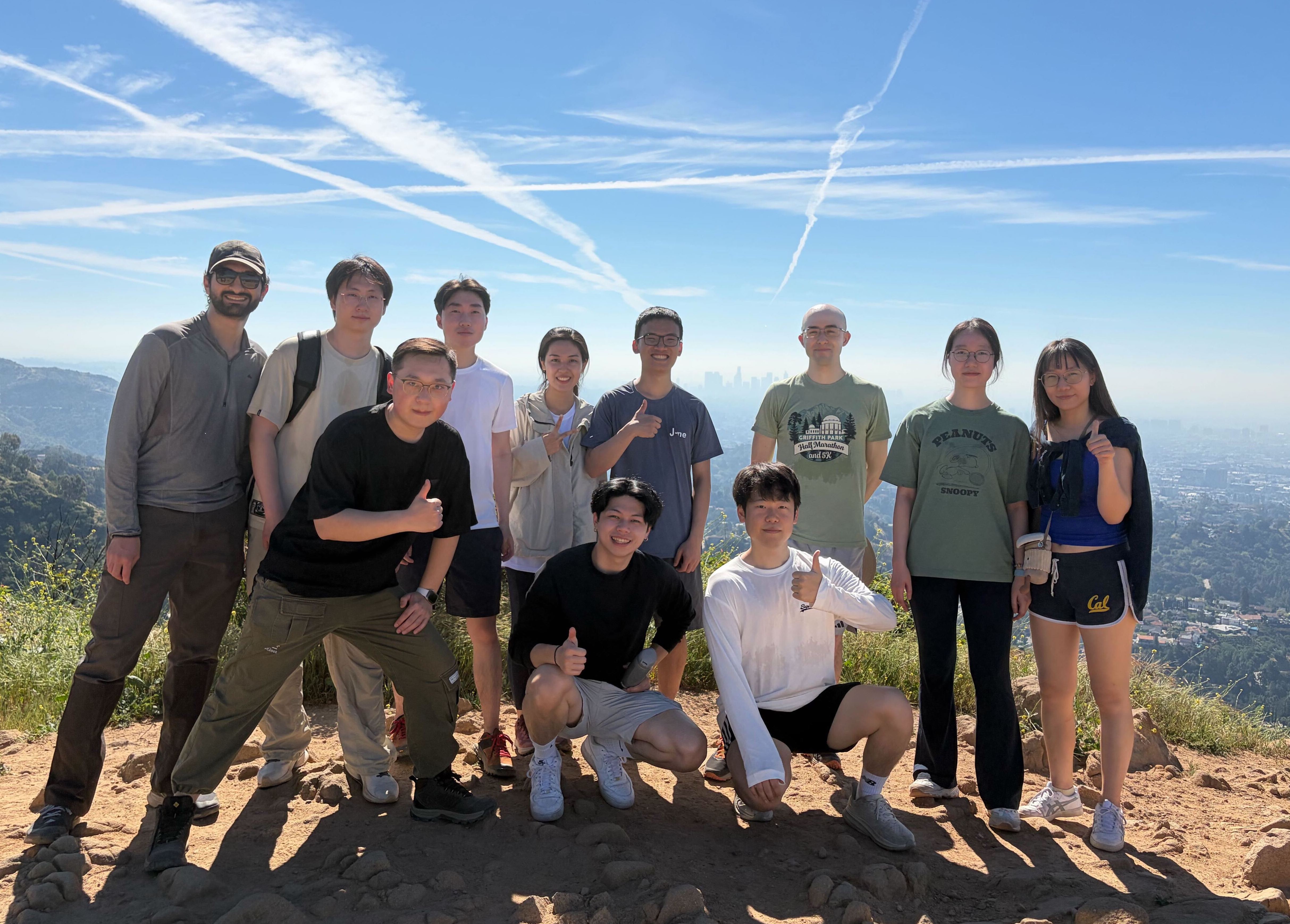 Lab social: hiking (downtown LA background)